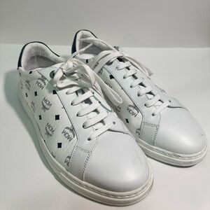 MCM White and Black Logo Sneakers